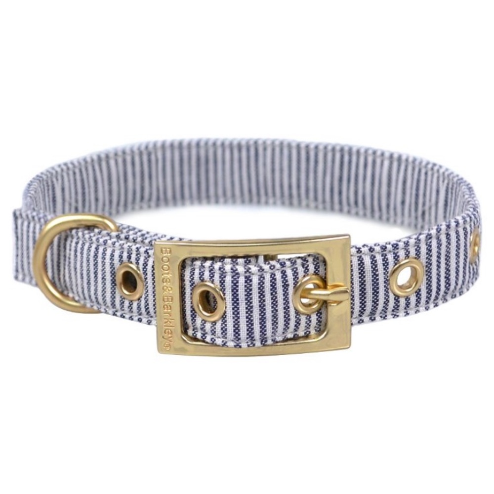 Boots + Barkley 🐾 Preppy Railroad Stripe Collar Size XS Buckle Closure